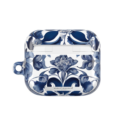 Blue Majolica AirPod Case - Margo Makaroff - Personalization Available