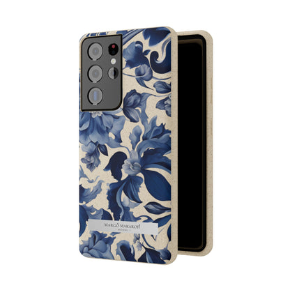Blue Majolica Collection Biodegradable Phone Case - Eco-Friendly Style for Nature Lovers with Personalization by Margo Makaroff
