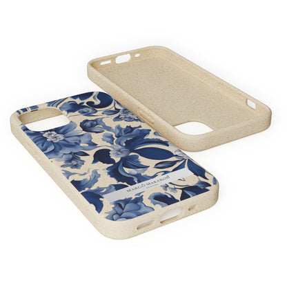 Blue Majolica Collection Biodegradable Phone Case - Eco-Friendly Style for Nature Lovers with Personalization by Margo Makaroff
