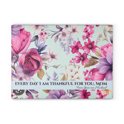 Floral Cutting Board for Mom - Meaningful Gift - Margo Makaroff - With Personalization