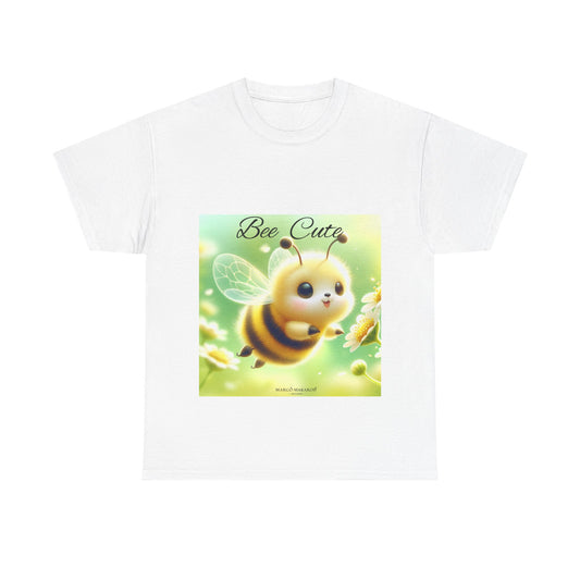 Bee Cute Unisex Heavy Cotton Tee - Design Margo Makaroff with Personalization