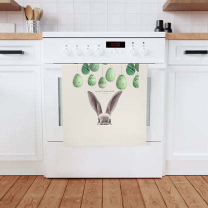 Cute Rabbit Cotton Tea Towel - Perfect for Easter and Spring Decor with Personalization by Margo Makaroff