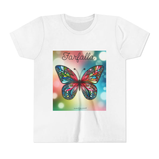 Youth Short Sleeve Tee "Farfalla" Design Margo Makaroff with Personalization
