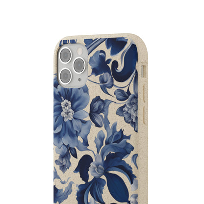 Blue Majolica Collection Biodegradable Phone Case - Eco-Friendly Style for Nature Lovers with Personalization by Margo Makaroff