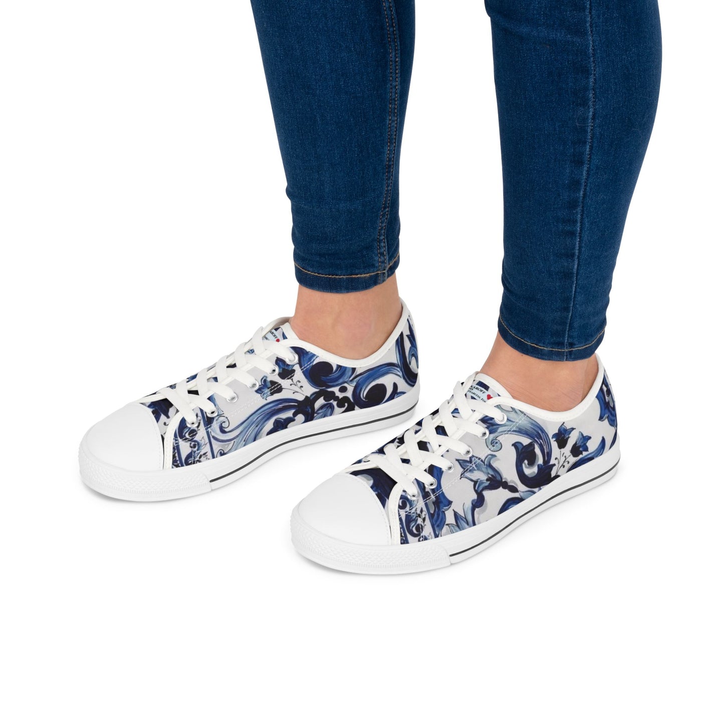 Elegant Blue Majolica Collection Sneakers for Women by Margo Makaroff - Personalization Available