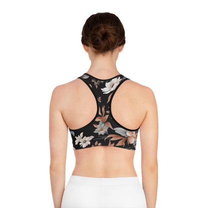 Floral Collection Sports Bra for Stylish Workouts by Margo Makaroff - Personalization Available