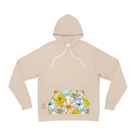 Minimalist Pastel Beige Hoodie with Hint of Florals - Margo Makaroff - Personalization Available