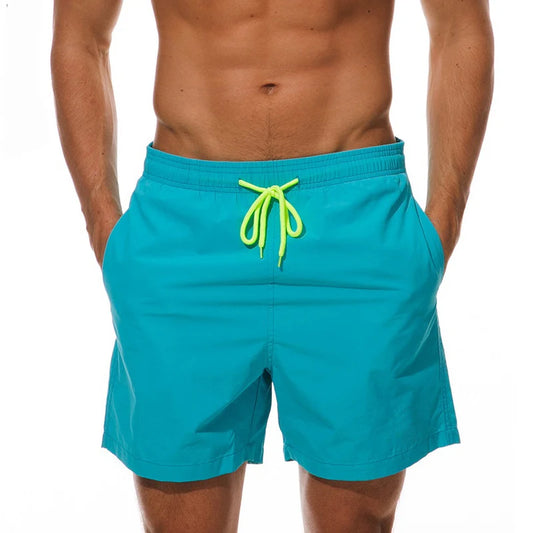 Men Swim Shorts Trunks Solid Color