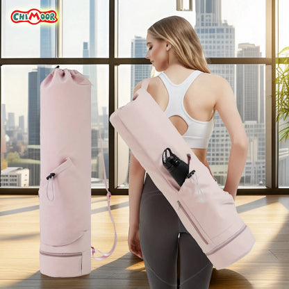 Yoga Mat Bag with Water Bottle Pocket and Bottom Wet Bag