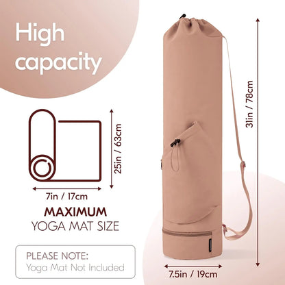 Yoga Mat Bag with Water Bottle Pocket and Bottom Wet Bag