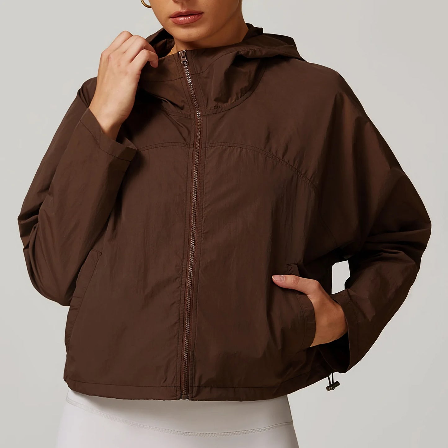 Yoga Long Sleeve Women's Hooded Jacket Fast Drying