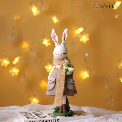 Easter Cartoon Cute Rabbit Home Table Resin Ornaments