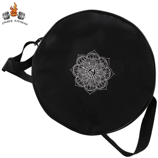 Yoga Wheel Bag Nylon Black Mandala Flower Yoga Circle Bag