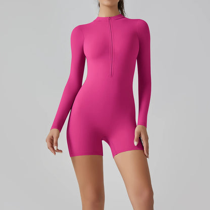 Women Yoga Jumpsuit with Zipper