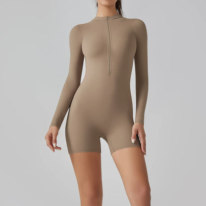 Women Yoga Jumpsuit with Zipper