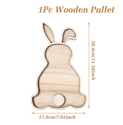 Easter Bunny Wood Food Plate/Tray