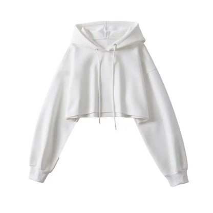Women Crop Hoodie Long Sleeve