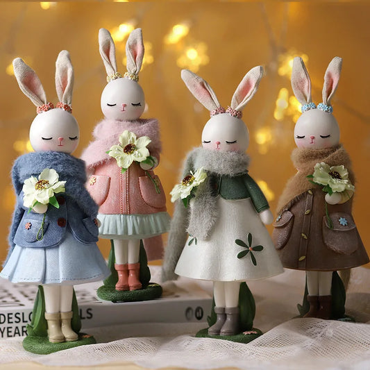 Easter Cartoon Cute Rabbit Home Table Resin Ornaments