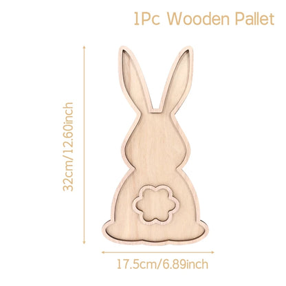 Easter Bunny Wood Food Plate/Tray