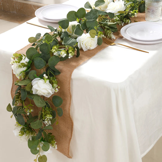 Artificial Flower Vine Rose Flowers and Eucalyptus