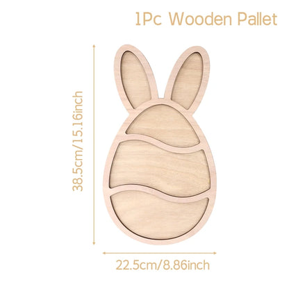 Easter Bunny Wood Food Plate/Tray