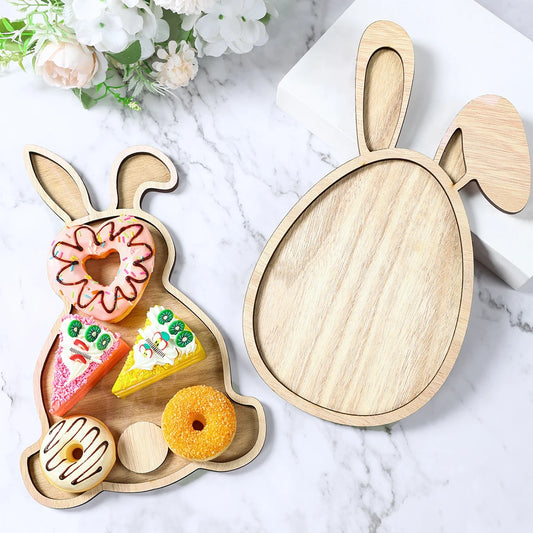 Easter Bunny Wood Food Plate/Tray